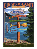 Orcas Island, WA - Destination Sign Print