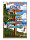 Key West, Florida - Destination Signs Affiches