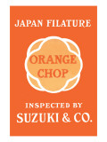 Japan Filature, Orange Chop, Suzuki & Co. Poster