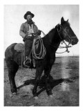South Dakota - A Dakota Cowboy on Horseback Poster
