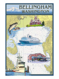 Bellingham, Washington - Nautical Chart Posters