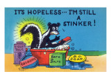 Comic Cartoon - Skunk Bathing; It's Hopeless, I'm Still a Stinker Billeder Comic Cartoon - Skunk Bathing; It's Hopeless, I'm Still a Stinker Billeder