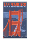 San Francisco, California - Golden Gate Bridge Poster