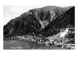 Juneau, Alaska - Aerial View of Town and Coast Posters