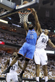Oklahoma City Thunder v Memphis Grizzlies - Game Three, Memphis, TN - MAY 7: James Harden and Darre Photographic Print by Andy Lyons
