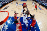 Chicago Bulls v Atlanta Hawks - Game Six, Atlanta, GA - MAY 12: Derrick Rose, Joakim Noah, Carlos B Photographic Print by Kevin Cox