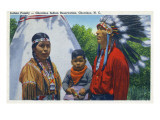 North Carolina - A Typical Indian Family on Qualla Reservation Poster