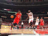 Atlanta Hawks v Chicago Bulls - Game Five, Chicago, IL - MAY 10: Josh Smith and Luol Deng Photographic Print by Scott Cunningham