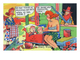 Comic Cartoon - Hillbillies; Mom Asking Daughter if the Travelin' Salesman Would Write Posters