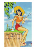 Pin-Up Girls - Girl Fishin for a Good Catch Art