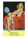 Pin-Up Girls - Girl Needs More than a Fan to Cool Her Off Prints
