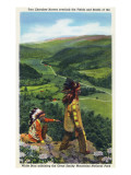 North Carolina - Cherokee Men Overlooking Fields near Great Smoky Mt. Nat'l Park Posters