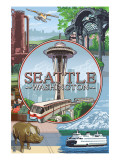 Seattle, WA Scenes Montage Prints