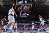 Los Angeles Lakers v Dallas Mavericks - Game Three, Dallas, TX - MAY 6: Shannon Brown and Peja Stoj Photographic Print by Andrew Bernstein