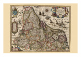 Map of Picardy, France Poster von Pieter Van der Keere
