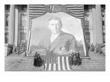 Huge Woodrow Wilson Painting on Fabric Draped In Front of Government Building Photo