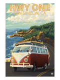 San Simeon, CA - VW Van Coastal Drive Kunst