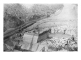 New Mexico - Aerial of Elephant Butte Dam Construction Poster