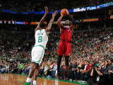 Miami Heat v Boston Celtics - Game Four, Boston, MA - MAY 9: Dwyane Wade and Jeff Green Photographic Print by Brian Babineau