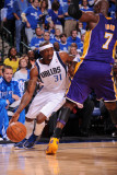 Los Angeles Lakers v Dallas Mavericks - Game Three, Dallas, TX - MAY 6: Jason Terry and Lamar Odom Photographic Print by Andrew Bernstein