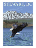 Stewart, BC - Eagle Fishing Print