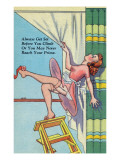 Pin-Up Girls - Girl Falling off Ladder; Watch Step Prints