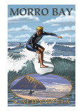 Morro Bay, California - Surfing Scene Posters