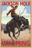 Jackson Hole, Wyoming Bucking Bronco Kunstdrucke