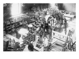 Diplodocus Dinosaur Being Assembled In Paris Museum Affiches