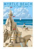 Myrtle Beach, South Carolina - Sandcastle Poster