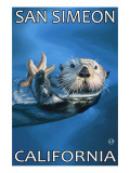 San Simeon, CA - Sea Otter - Poster
