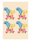 Four Hat Feather Sets Pósters