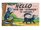 Comic Cartoon - Hello from One Stinker to Another; Two Skunks Pósters