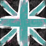 Union Jack Blue And Black Poster by Louise Carey