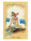 California - A Californian Dish, Fish and Chips; A Pretty Mermaid Pósters