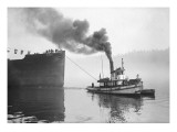 Tugboat Elf Hauling the Pansa Through the Thea Foss Waterway Giclee Print by Marvin Boland