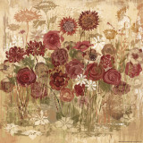 Burgundy Floral Frenzy I Prints by Alan Hopfensperger
