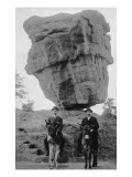 Colorado Springs, CO - Garden of Gods Balanced Rock, Men on Burros Prints