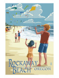 Rockaway Beach, Oregon - Kite Flyers Prints
