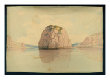 Rock in Columbia River Giclée-Druck von James Tilton Pickett