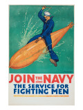 "Join the Navy: the Service For Fighting Men", 1917 reproduction procédé giclée par Richard Fayerweather Babcock