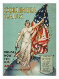 "Columbia Calls: Enlist Now For the U.S. Army", 1916 Giclee Print by Frances Adams Halsted