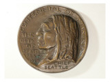Medallion Made of Bronze Commemorates the Naming of the City of Seattle Giclee Print by James Wehn