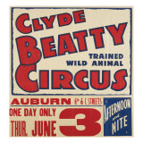 "Clyde Beatty Trained Wild Animal Circus", 1935 Giclee Print