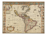 America: with Those Unknown Parts in That Unknowne Worlde Reproduction procédé giclée par John Speed and Abraham Goos