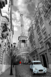 Paris - Red Girl, Blue Car Plakater