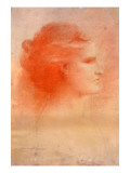 A Woman in Profile, By James A. Wehn Signed "James a Wehn Sc. 1908" Giclee Print by James Wehn