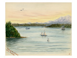 View of the Sound From Seattle Giclee Print by Alfred Downing