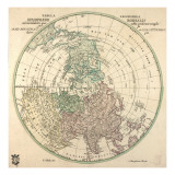 Tubula Geographica, Hemisphaerii Borealis, 1762 Reproduction procédé giclée par I.C. Rhode