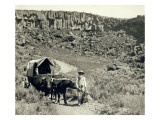 Ezra Meeker with Wagon Giclee Print by Asahel Curtis